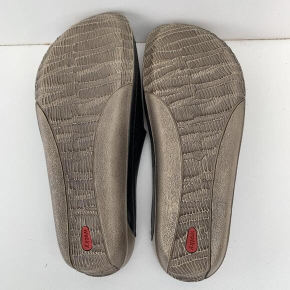 Wolky Nomad Sandals Flats Women's Size 42 Or 11 Black Leather Slip On - Picture 5 of 6